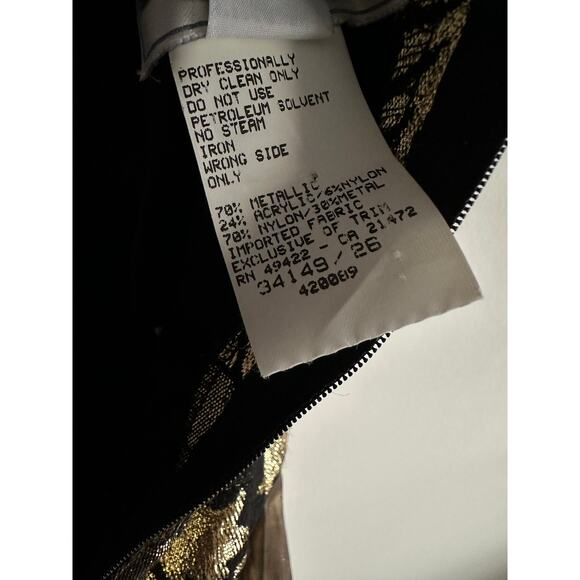 Vintage 80s Gunne Sax Metallic Brocade Halter Ball Gown Holiday Formal Size 3/4 - Picture 10 of 11